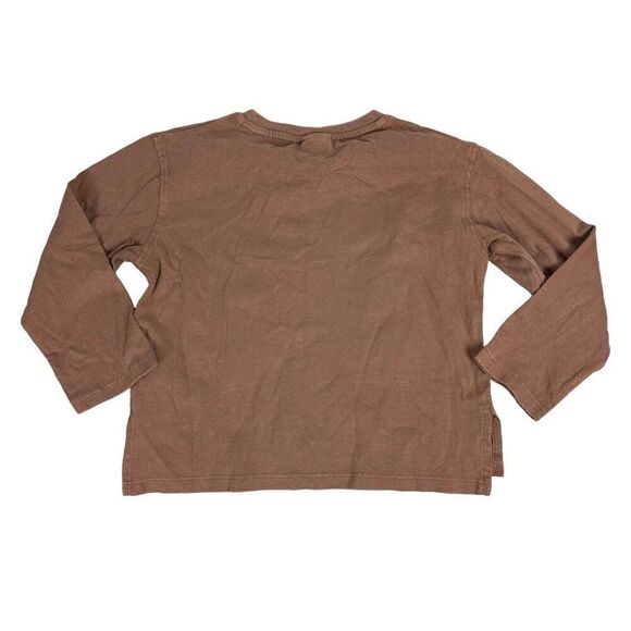 Zara Girls Long Sleeve Brown Tee size 6 NEW - Picture 2 of 6